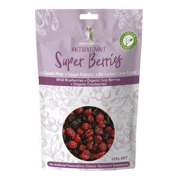 Dr Superfoods Dried Antioxidant Super Berries Blueberries, Goji and Cranberries 125g